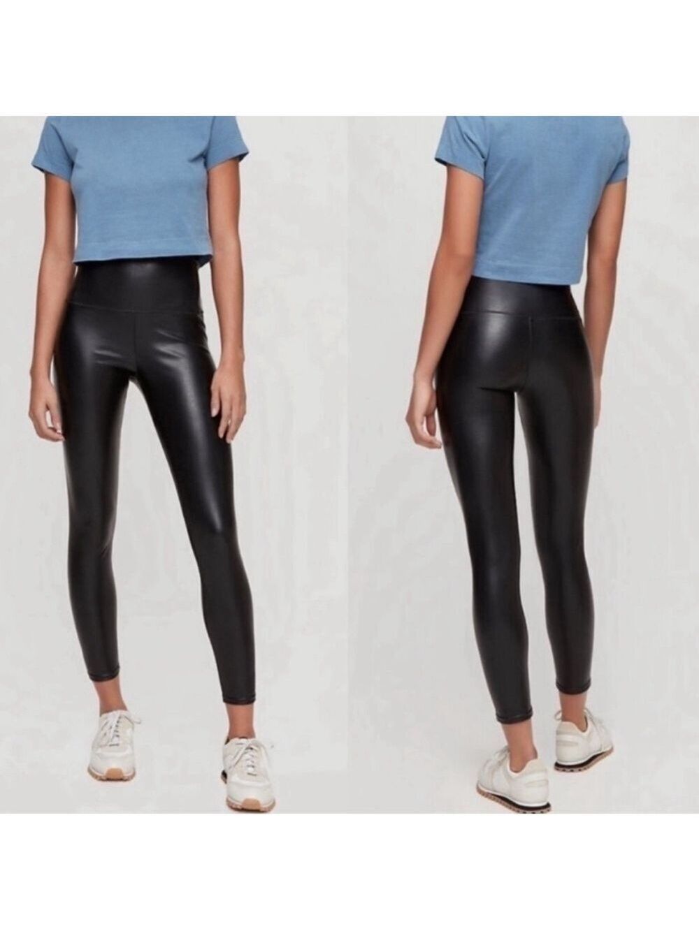 Wilfred Free Daria Faux Leather Leggings Pants - Black - Size Xsmall